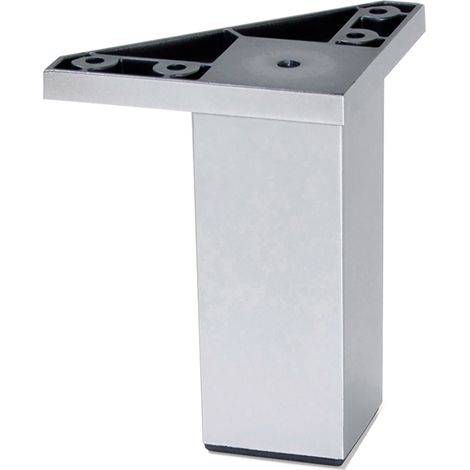 Pied carré ABS carré de 38mm hauteur 180mm aspect aluminium - EMUCA - 3167625 (1/5)