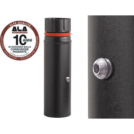 Tubo ALA ECO Combustione Ø8 cm H25 cm nero opaco con tappo ispezione – A.L.A.