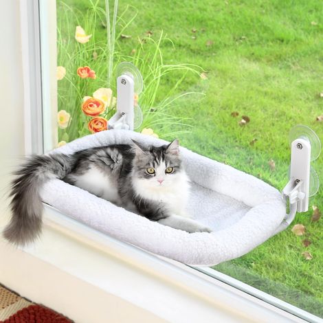 1 Hamac Pour Fenêtre Chat, Pliable Sans Fil, Cadre Métal Robuste, Lit Lavable Machine, Perchoir Grande Taille (1/5)