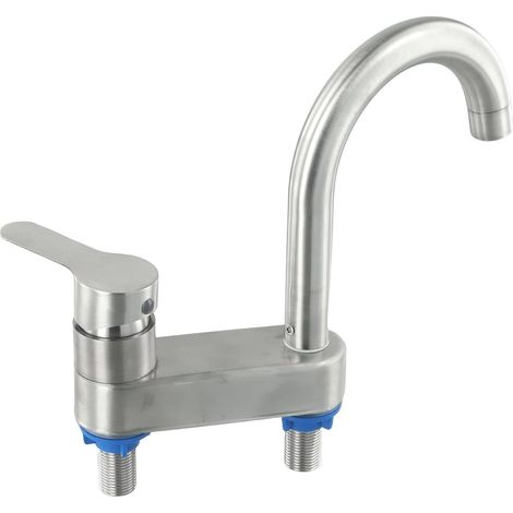 Robinet de lavabo, inox 304, monocommande, 2 trous, pour lavabo (1/5)