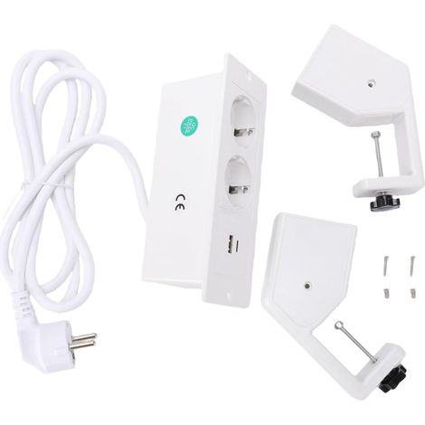 Desktop Power Strip, Clamp-on, 2 Outlets, 2 USB Ports (Power Outlet) (1/5)