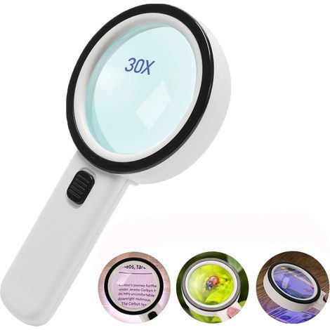 Loupe 30X avec grande loupe portable légère