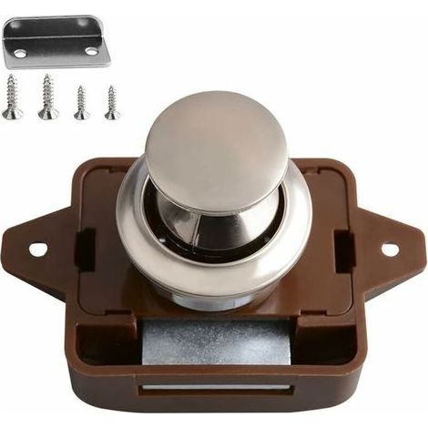 outon Poussoir Loquet Serrures pour Camping-Car Serrure de Meuble Boutons Poussoir Porte Serrure de Porte Meuble Fermoir pour de Placard de Camping Cars de Yacht de Bateau de Tiroirs-Karteo (1/5)