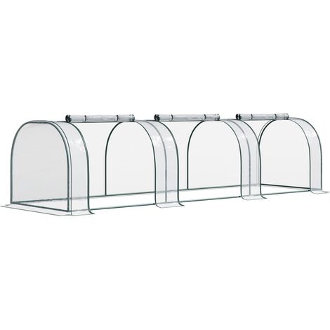 Foliengewächshaus Gewächshaus Treibhaus Mit Tür Frühbeet Pflanzenhaus Pflanzenaufzucht Stahl Pvc Transparent Grün 350 X 100 X 80 Cm