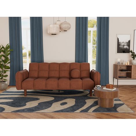Bestmobilier – Canapé convertible clic-clac 2 places – Tissu texturé – Couchage occasionnel – Style contemporain – Dimensions 211x95cm (1/5)
