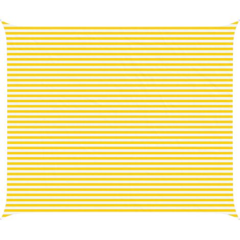 vidaXL  Sun Shade Sail  Yellow and White 6 x 5 m 100% Polyester Oxford