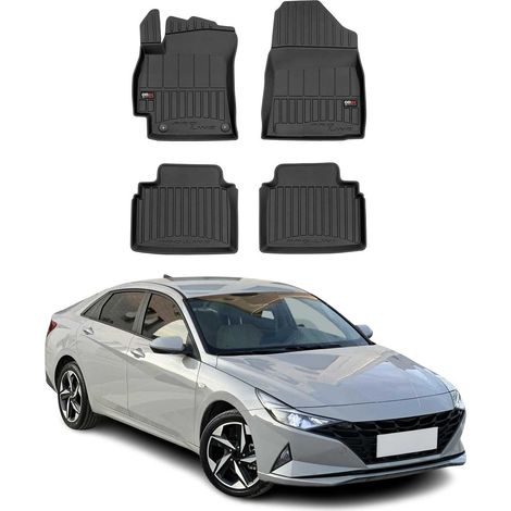 OMAC Tapis de Sol Caoutchouc Compatible avec Hyundai Elantra Berline 2021-2023 Noir Premium (1/2)