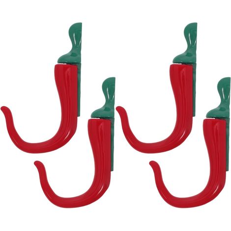 4 crochets muraux en alliage de zinc forme piment - Porte-clés et patères originaux pour garage port