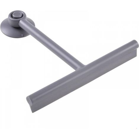 Raclette de douche/nettoyant pour vitres avec support en silicone, nettoyage de salle de bain (gris) (1/5)