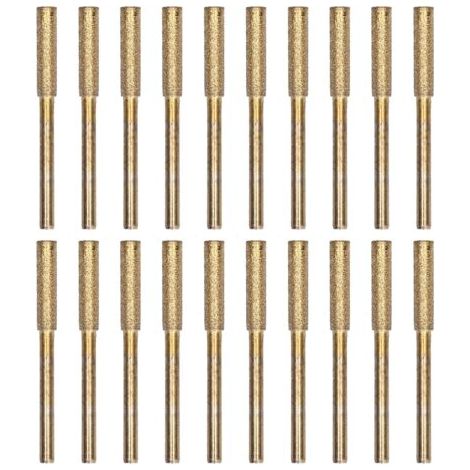 DEESSE SHOP-Spacnana 20pcs Burr Griding Stone File Kit de Poinçonnage de la Tronçonneuse, Taille-Creux de la Tronçonneuse, Affûtage Rapide et Facile des Lames de Scie à Chaîne (Gold 4mm) (1/5)