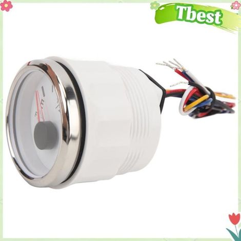 Tbest jauge de niveau de carburant numérique Jauge de carburant marin DC9-32V 52MM, moto outillage Cadran blanc lunette argentée (1/5)