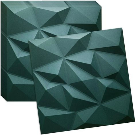 Verdico Panneau mural 3D Polystyrne - Bouteille Verte - 50x50 cm - Design élégant - 40 pices, revtement mural & plafond (1/5)