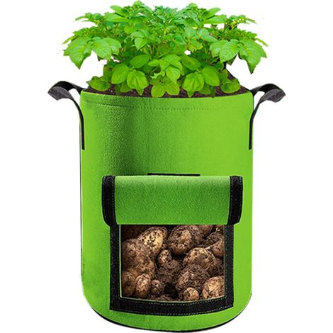 10Gallon Sac de Culture de Pommes de Terre Croissance, Sacs à Plantes pour Pomme Vegetale Tissu Durable avec Rabat et Poignée