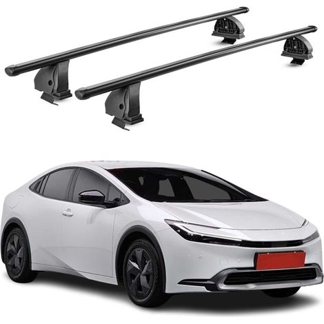 OMAC Stahl Dachträger Querträger Toyota Prius V XW60 2022-2026 – TÜV / DIN 75302:2019 – Abschließbar – Max. 75 kg – 2 Stangen – Schwarz (1/5)
