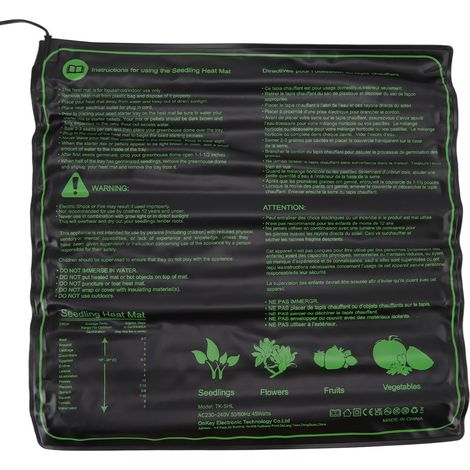 Tapis chauffant pour semis, étanche, chaud, sûr et efficace, pour la germination des graines de plantes d'intérieur (prise britannique 220-240 V). (1/5)