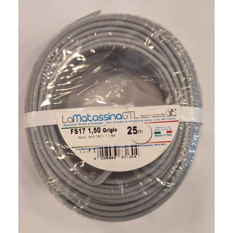 Cavo unipolare fs17 go-at topline 1,5mmq 25 metri grigio-mfs171,5gr25