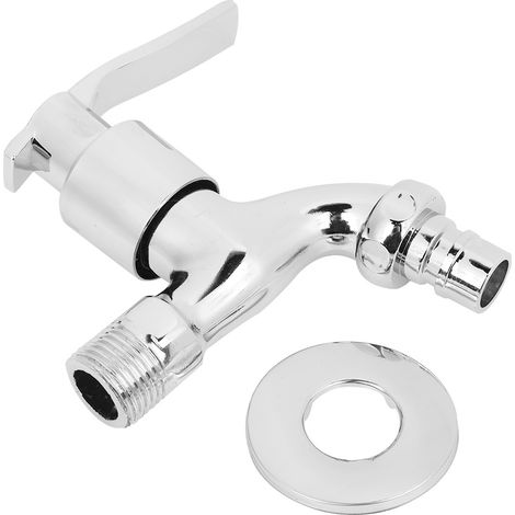 Robinet d'eau, Robinet mural en alliage de zinc G1/2"Blanchisserie Salle de bain Machine à laver Ruban Robinet froid simple (1/5)