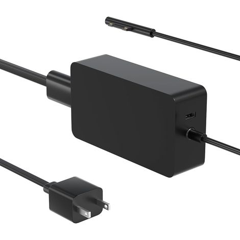 60W Chargeur Secteur Compatible avec Microsoft Surface Pro 10 9 8 7 6 5 4 3 X Surface Laptop 7 6 5 4 3 2 1 Tablette 15V 4A Modèle 1796 1873 1735 1724 1631 Alimentation (1/5)