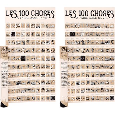 Poster à gratter Les 100 choses à faire dans sa vie (Lot de 2) (1/4)