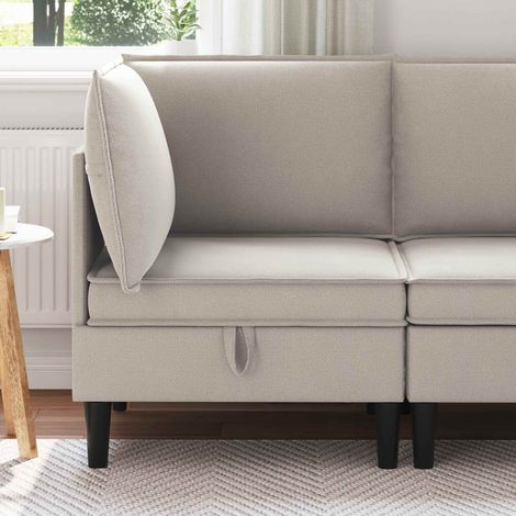 vidaXL Divano Angolare con Storage Avena Velluto