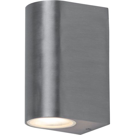 Lampada da parete UP and Down outside GU10 luce per esterni porta d'ingresso luce per facciate argento Lampada da parete per terrazza esterna, brillante su e giù, alluminio pressofuso, 2x GU10