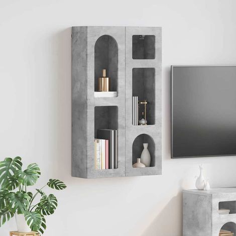 Hängeschrank Beton Grau 59 x 20 x 100 cm Holzwerkstoff
