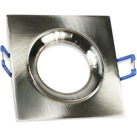 Portafaretto A Incasso Quadrato . Orientabile Porta Faretto Gu10 Argento P20