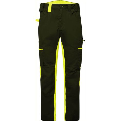 Pantalón de trabajo ecológico Wx2 Stretch - Talla 42 - Negro/amarillo - Portwest