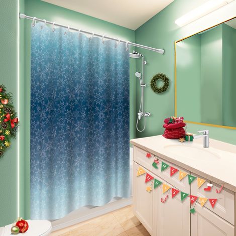 Ensemble rideau de douche polyester avec anneaux 180x180 avec motif rideau étanche pour salle de bain avec baignoire (1/5)