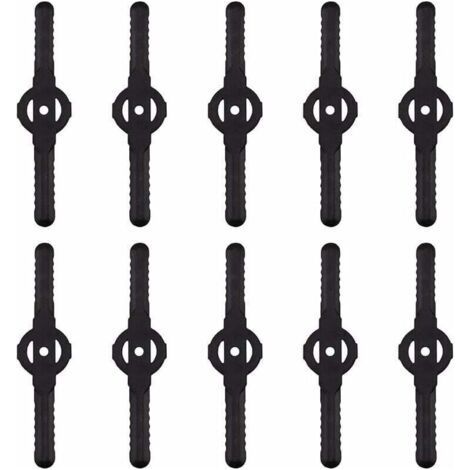 Plastic Grass Trimmer Blade, 10pcs Plastic Cutter Blades Replace for Cordless Grass Trimmer Tool Set, Plastic Lawn Mower Cutting Blades Replacement(Black) (1/5)