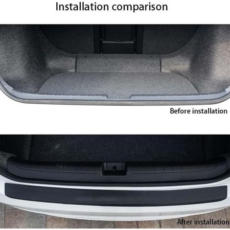 Protection de pare-chocs arrière en fibre de carbone pour Volvo XC60, protection de seuil de coffre arrière, bande de protection anti-éraflures