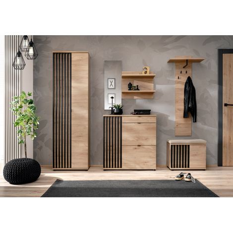 Ensemble de meuble d'entrée "Pedro IV" - Beige - L 230 x H 202 x P 35 cm - Livraison gratuite (1/5)