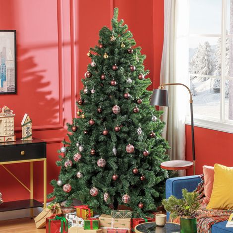 Sapin artificiel de Noël 210 cm avec pied métallique repliable, 1674 branches, arbre festif réaliste pour décoration intérieure (1/5)