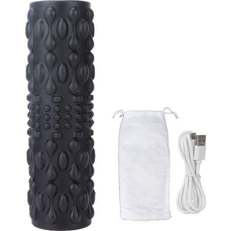 Rouleau de massage musculaire électrique professionnel pour fitness, relaxation et confort dorsal, noir, appareil de massage du dos et des muscles (1/5)