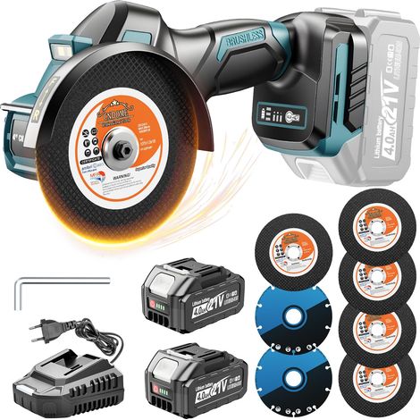 Mini Meuleuse d'angle sans fil 100mm avec 2 Batteries de 4.0Ah (1/5)