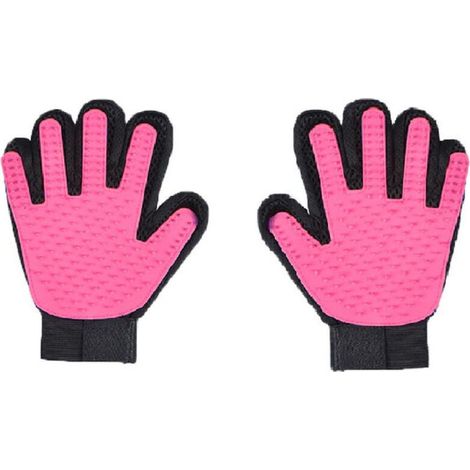 Gants de toilettage pour animaux de compagnie avec 255 picots en silicone renforcés, adaptés aux chats et aux chiens qui perdent leurs poils, 1 paire par paquet. (1/4)