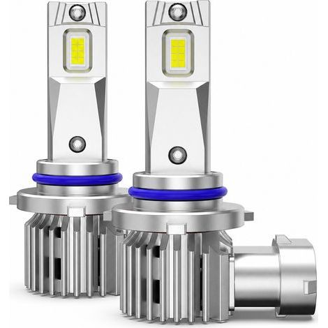 Bombilla LED para faro de coche HB4/9006, instalación directa, 8 LED de doble cara, plateada (1/5)