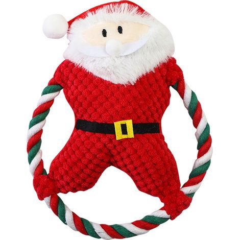 Peluche couineuse pour chien, jouet interactif mignon et amusant pour soulager l'anxiété et nettoyer les dents, pour chiens et chats (rouge). (1/4)