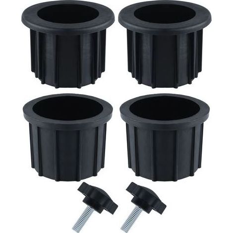 2 Ensembles (6 pièces) Accessoires Parasol Balcon, 4 Anneaux de Trou de Parapluie et 2 Vis à Bouton à Main, Accessoires de Support de Parapluie pour Table de Terrasse Balcon Terrasses (Noir) (1/5)