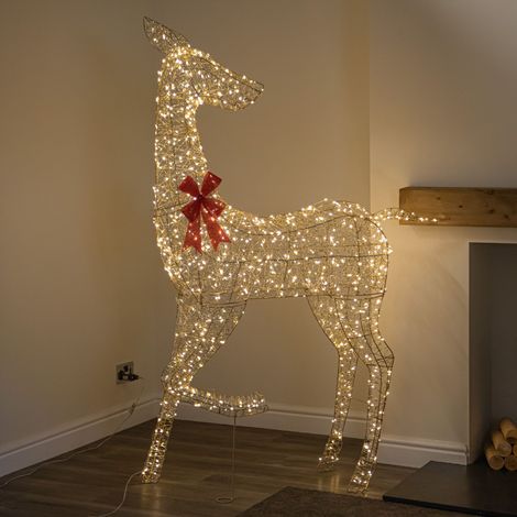 1.75m Light up Gold Twist Christmas Reindeer 880 Warm White LEDs (1/5)