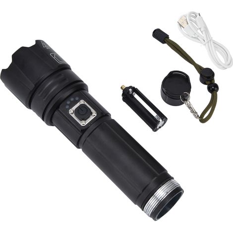 Lampe torche P70 LED 5000 lumens, lumière blanche, rechargeable, 5 modes, pour randonnée camping aventure urgence. (1/5)