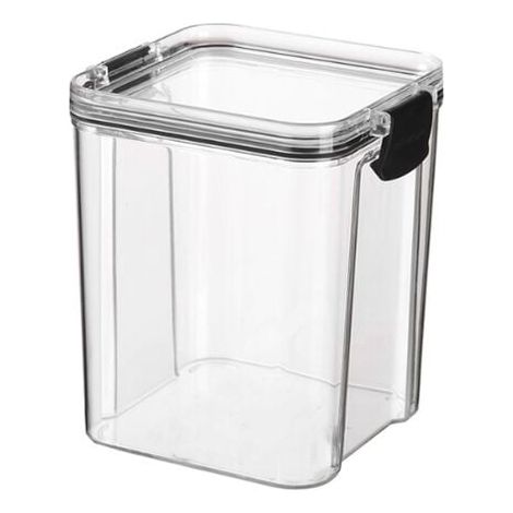 Bocal De Rangement - PET Grueso Transparente - Cierre Estanco Con Botón - Para Cocina Interior - 4 Unidades (1/3)