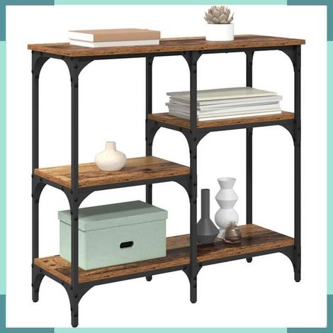 Table console - 882211 - Bois d'ingénierie - 80 x 29 x 75 cm - 3 étagères (1/5)