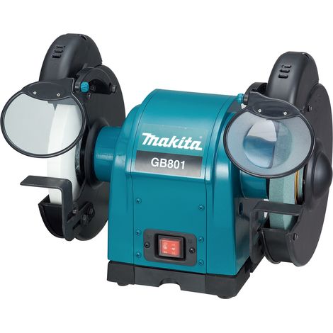Makita GB801 Amoladora de banco negra y cian potente 550W