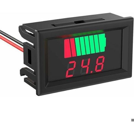 Testeur de Batterie DC 12V, 24V, 36V, 48V, 72V, Indicateur de Jauge de Tension de Capacité de Batterie 2 en 1 (1/5)