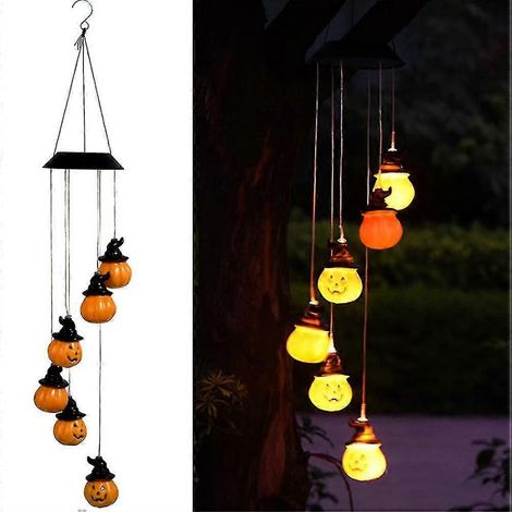 Lanterne Solaire Halloween Spirale Citrouille pour Jardin, Guirlande Lumineuse Extérieure Étanche, Décoration Patio Cour, Suspension Vent LED (1/5)