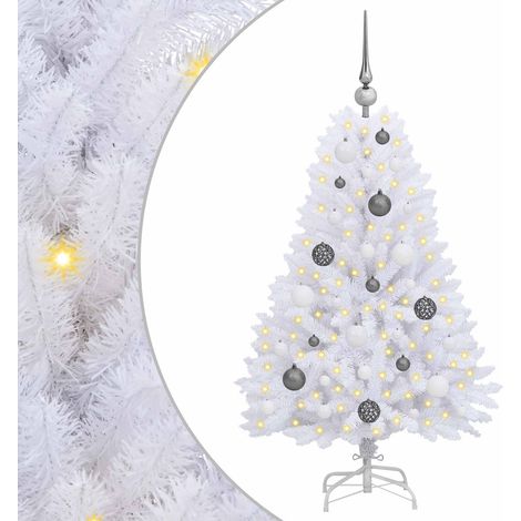 Árbol de Navidad artificial 120 cm PVC y Acero Blanco vidaXL (1/5)