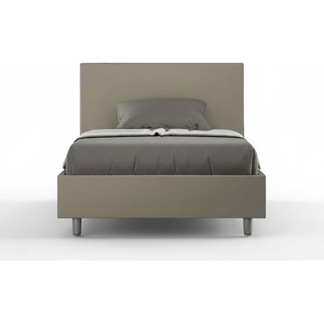 Cama francesa y medio contenedor 120x200 símil piel Adele P1 - Marrón (1/5)