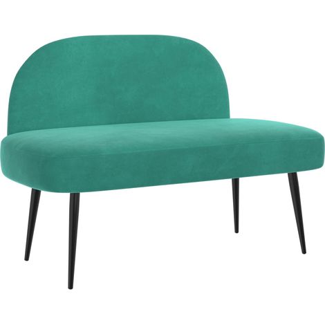 Upholstered Bench with Backrest Turquoise 110 x 60 x 76 cm vidaXL