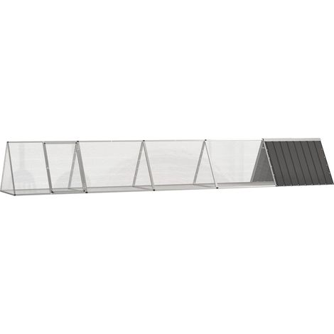 Clapier à lapin - Enclos Poulailler pour animaux Enclos Anthracite 504,5x80,5x71 cm Acier galvanisé BV820726 - BonneVie (1/5)